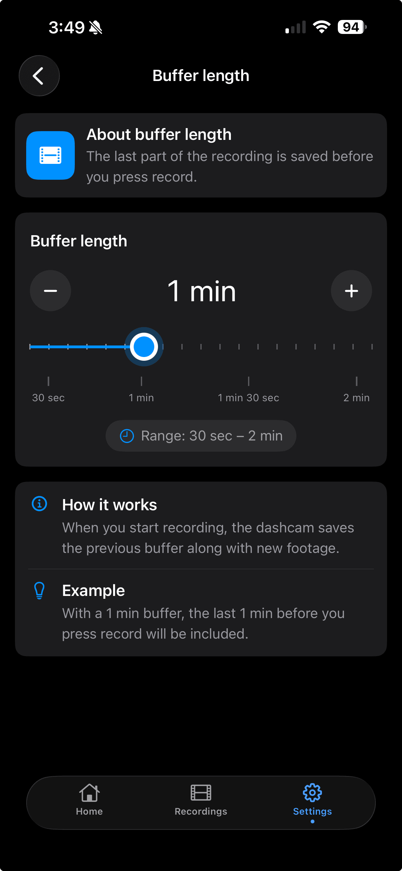 DriveVision app screen